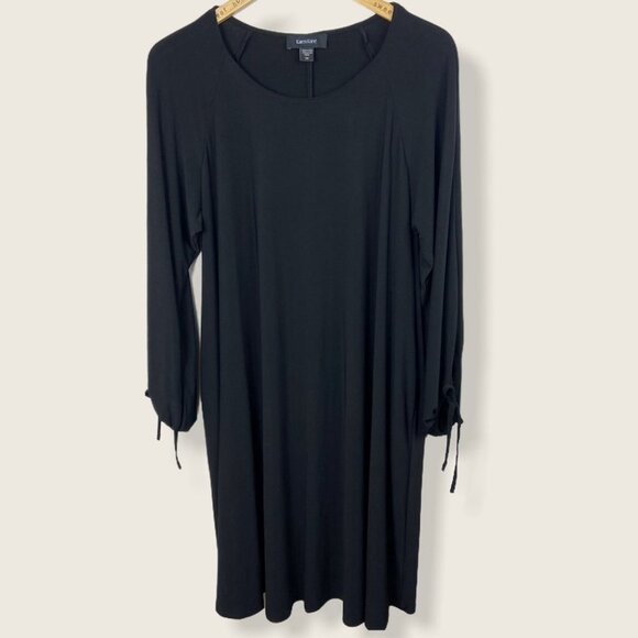 Karen Kane Tie Sleeves Swing Dress Black Size 1X Made USA Jersey Knit‎ Bohemian - Picture 2 of 11